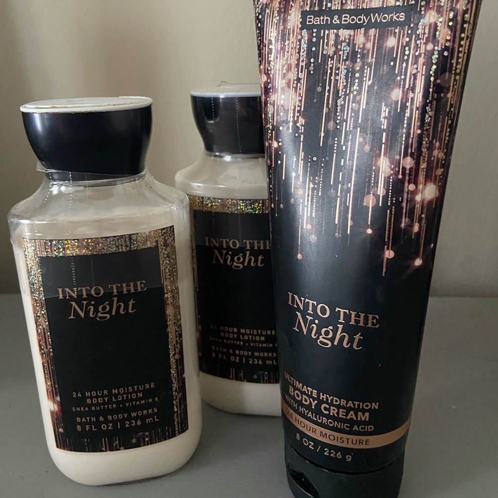 Bath and Body Works Into The Night lotions.